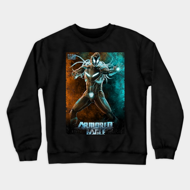 Armored Eagle pose Crewneck Sweatshirt by carrillo_art_studios